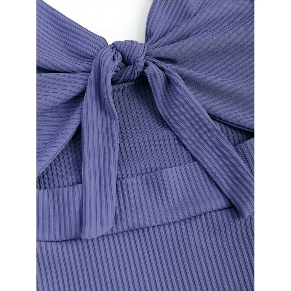 NWOT Vibrant Knot Front Cut Out Maxi Dress - Picture 6 of 7